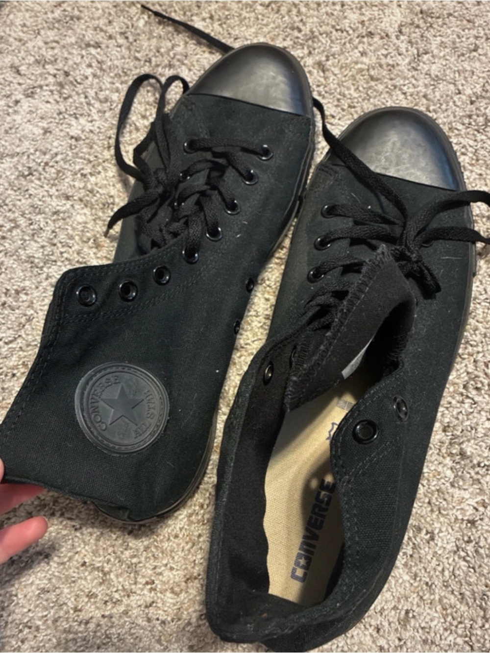 Converse Black Low-Top Canvas Sneakers with Rubber Toe